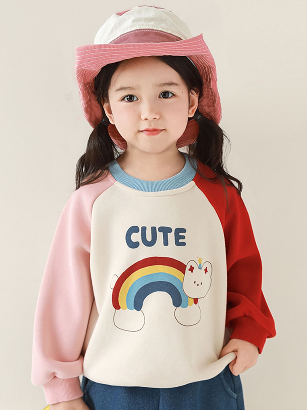 

LULU & SKY Girls Printed Pullover Sweatshirt, Pink