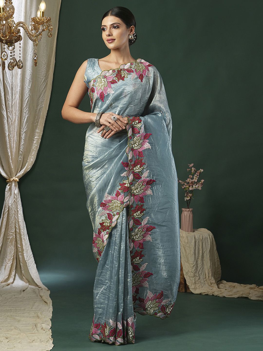 

Anouk Woven Design Tissue Saree, Blue