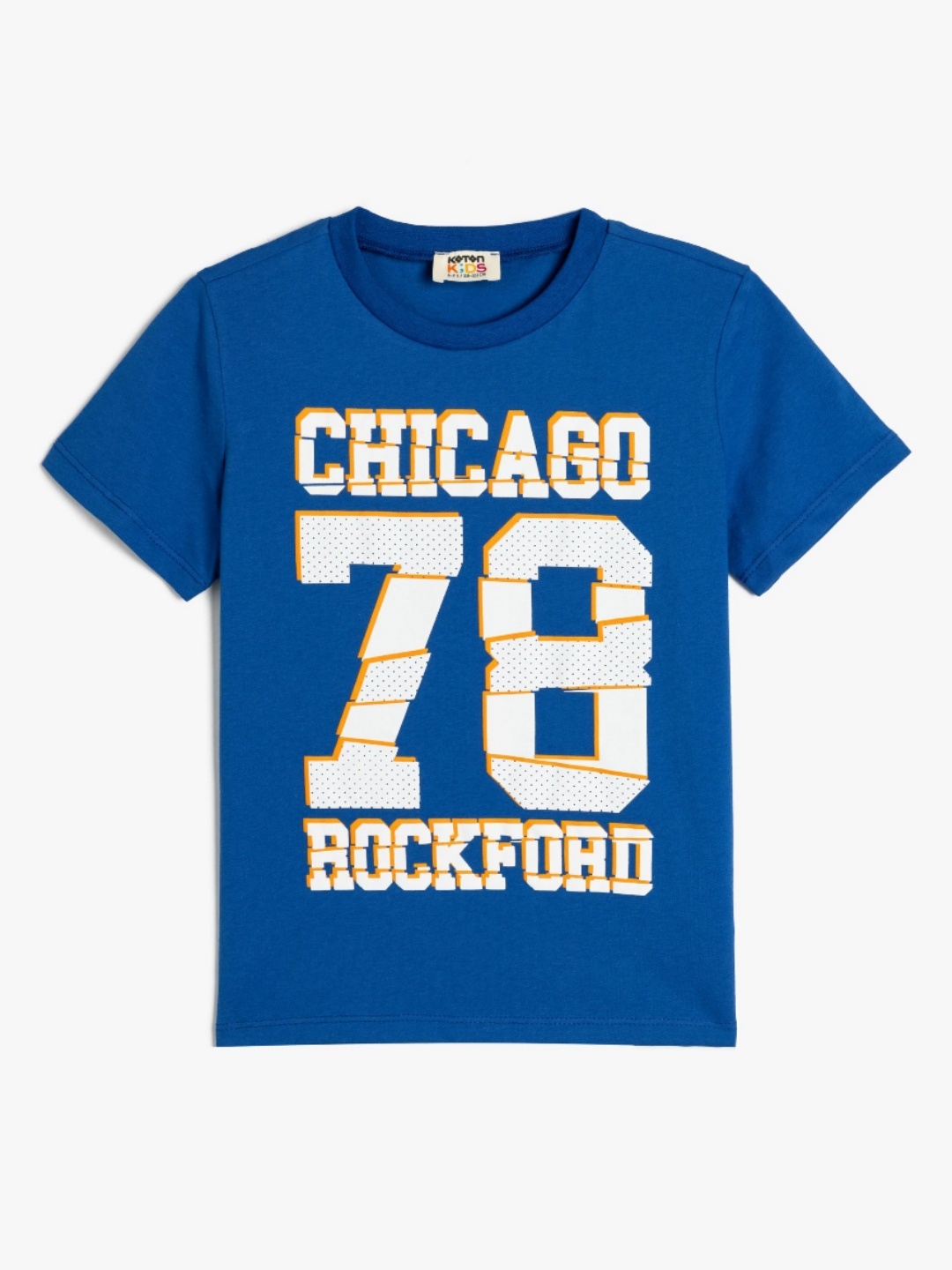

Koton Boys Typography Printed Round Neck Cotton T-shirt, Blue