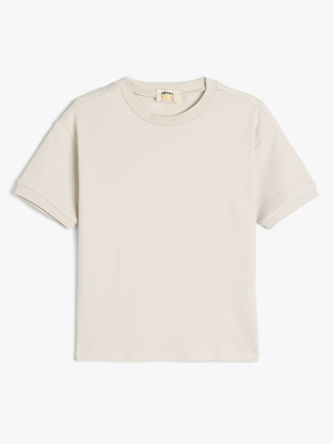 

Koton Boys Solid Round Neck Cotton T-shirt, Cream