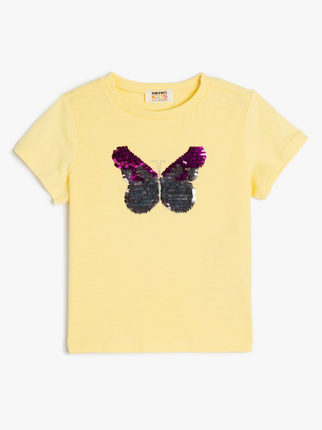 

Koton Girls Animal Embellished Round Neck Cotton T-shirt, Yellow