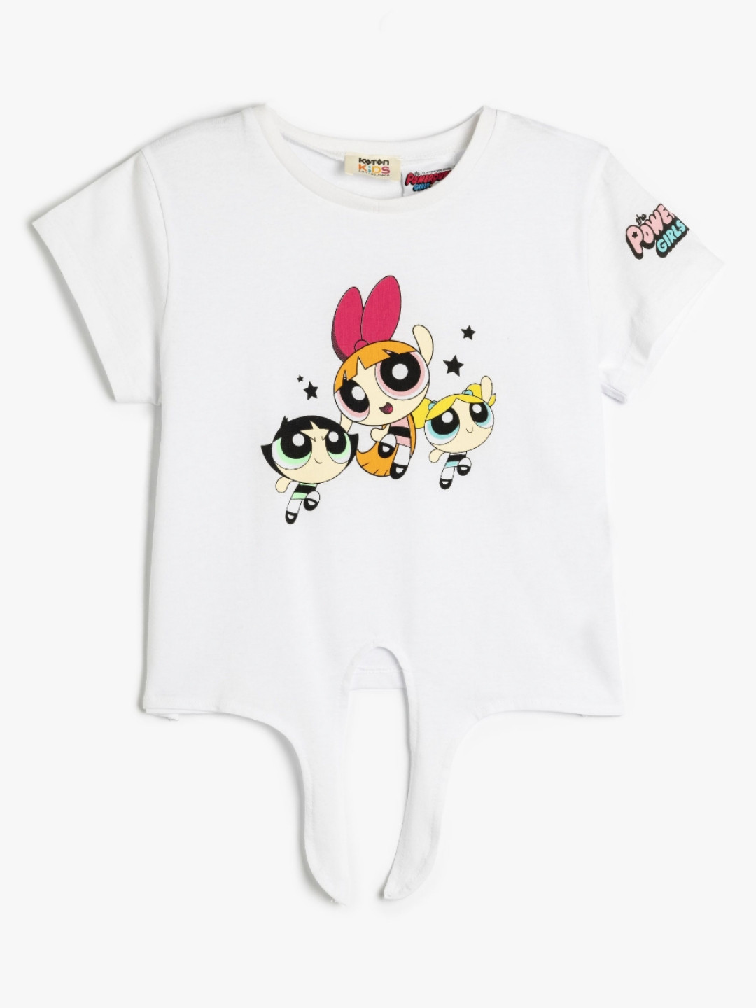 

Koton Girls Powerpuff Graphic Printed Cotton T-shirt, White