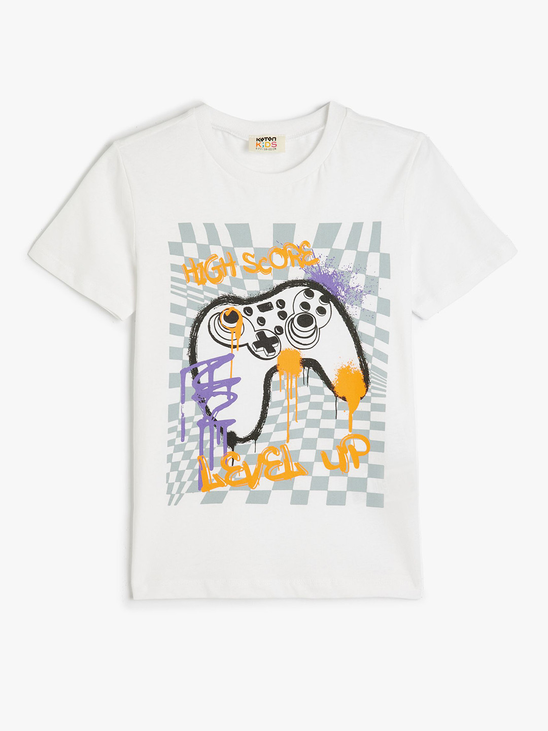 

Koton Boys Graphic Printed Round Neck Cotton T-shirt, White
