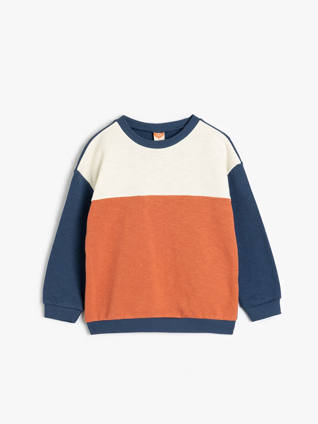 

Koton Boys Colourblocked Pullover Sweatshirt, Navy blue