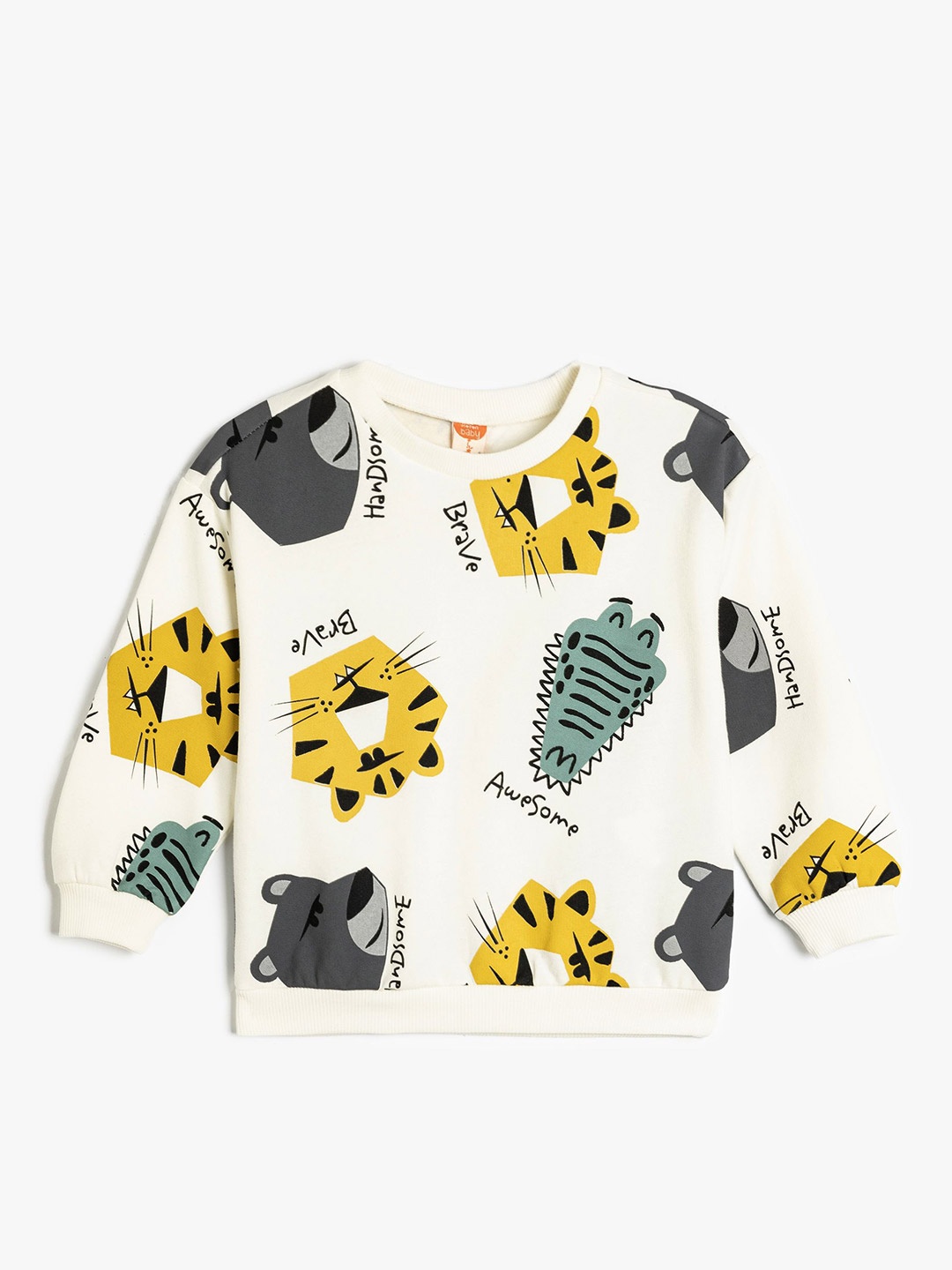 

Koton Boys Pure Cotton Printed Long Sleeves Sweatshirt, Beige