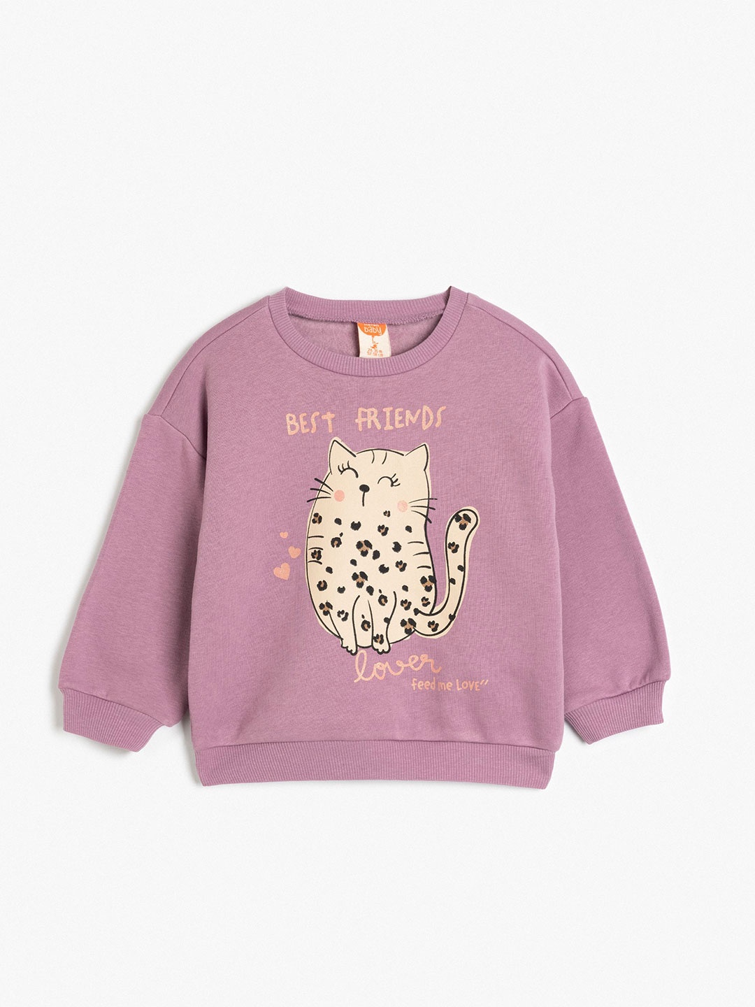 

Koton Girls Cotton Printed Sweatshirt, Purple