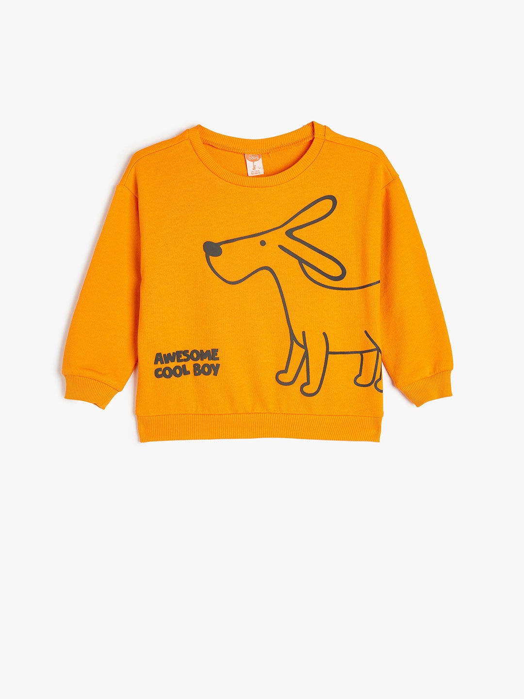 Koton Boys Graphic Printed Cotton Sweatshirt, Orange