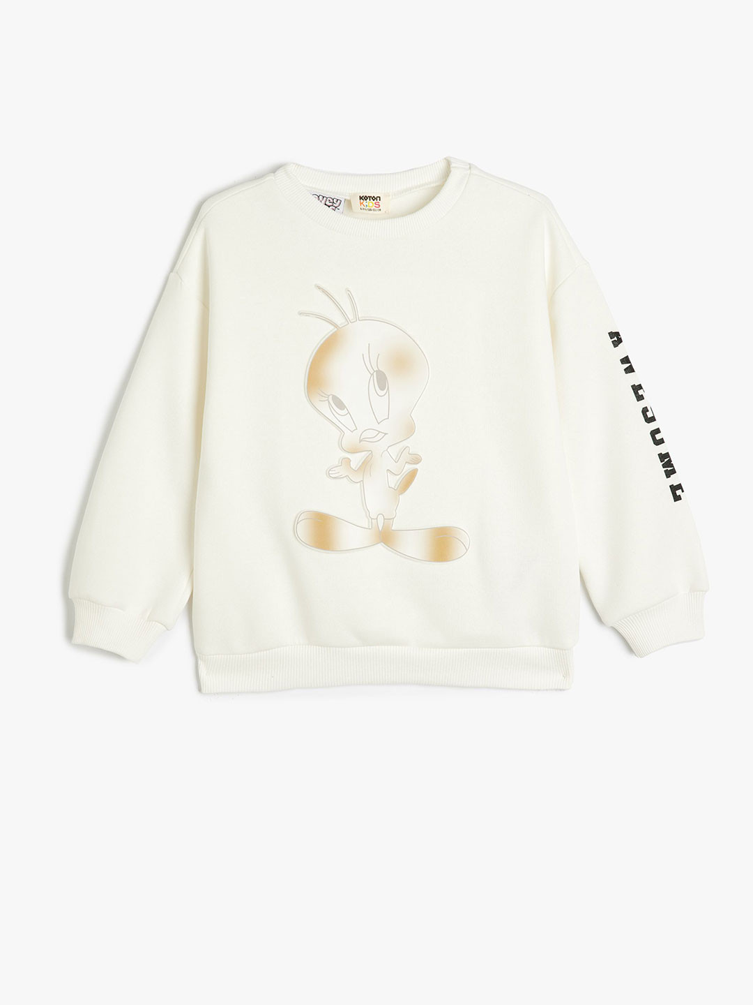 

Koton Girls Graphic Printed Round Neck Sweatshirt, Beige