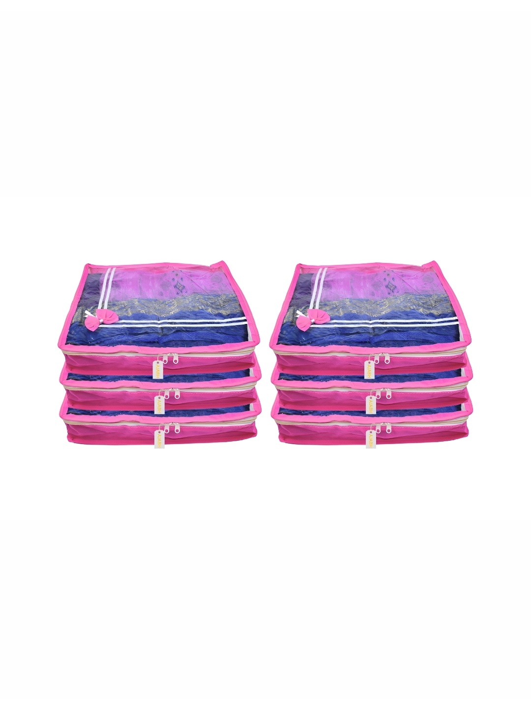 

Ajabh Pink & White 8 Pieces Non-Woven Multi-Utility Organisers
