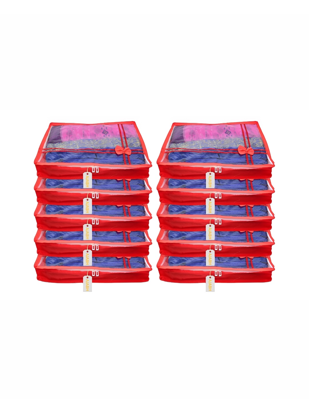 

Ajabh Red 10 Pieces Non Woven Saree Covers