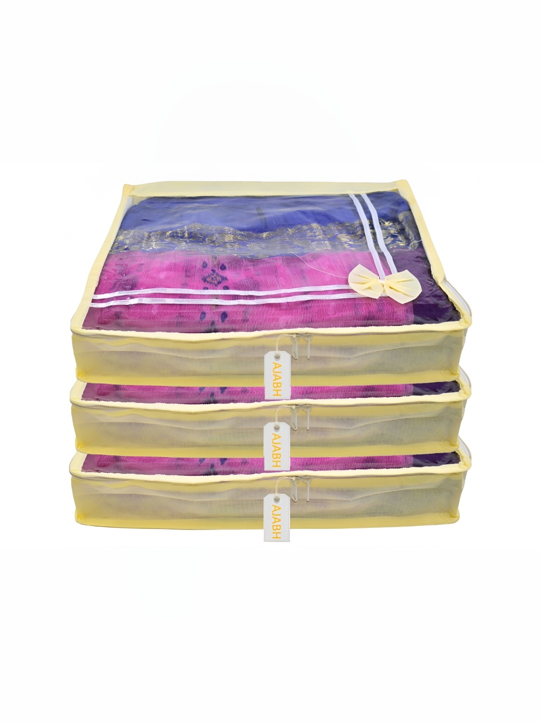 

Ajabh Yellow 3 Pieces Non-Woven Multi-Utility Organisers