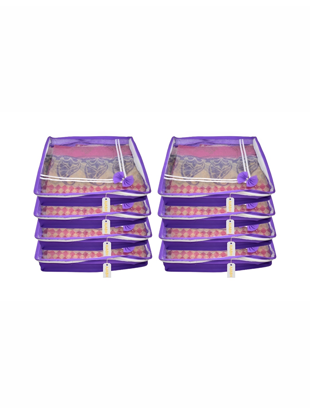 

Ajabh Purple & White 8 Pieces Non-Woven Multi-Utility Organisers