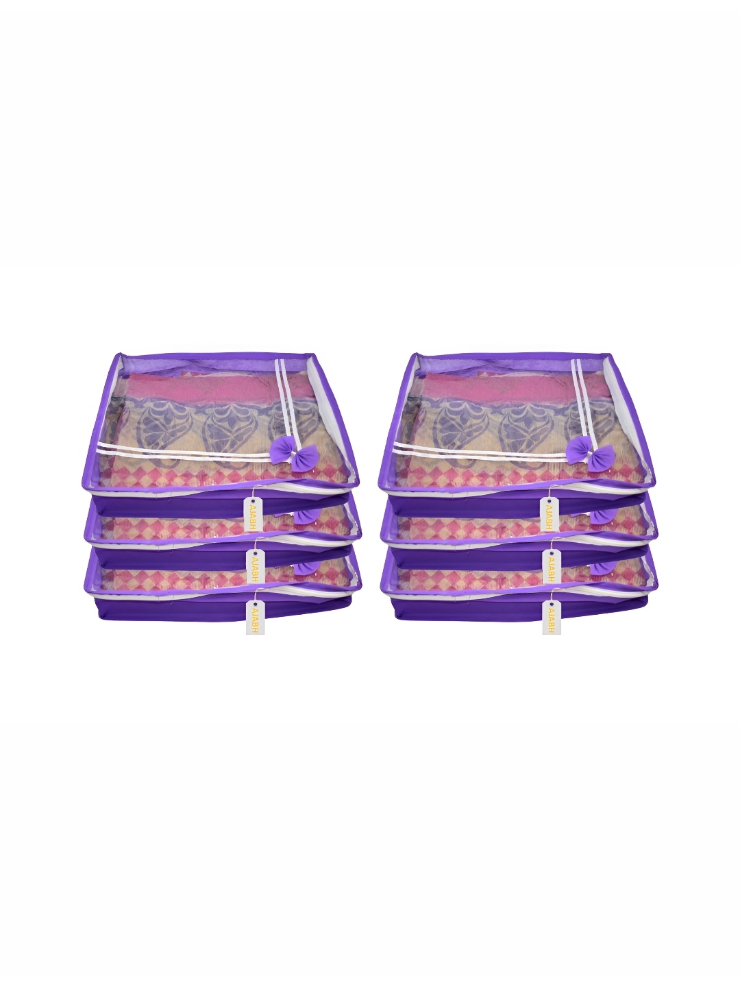 

Ajabh Purple & White 6 Pieces Non-Woven Multi-Utility Organisers