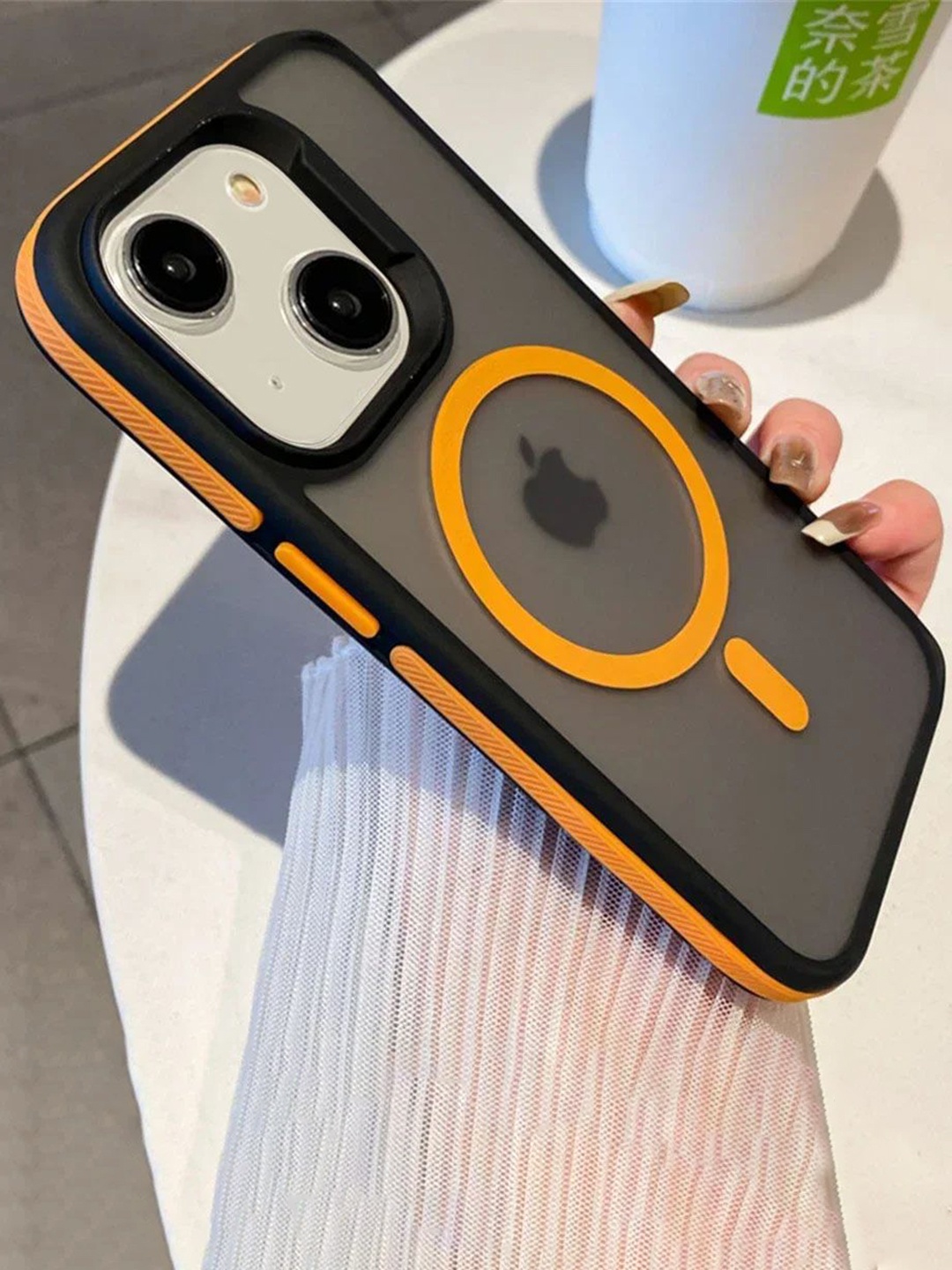 

Luxury Kase Solid iPhone 15 Back Case, Orange