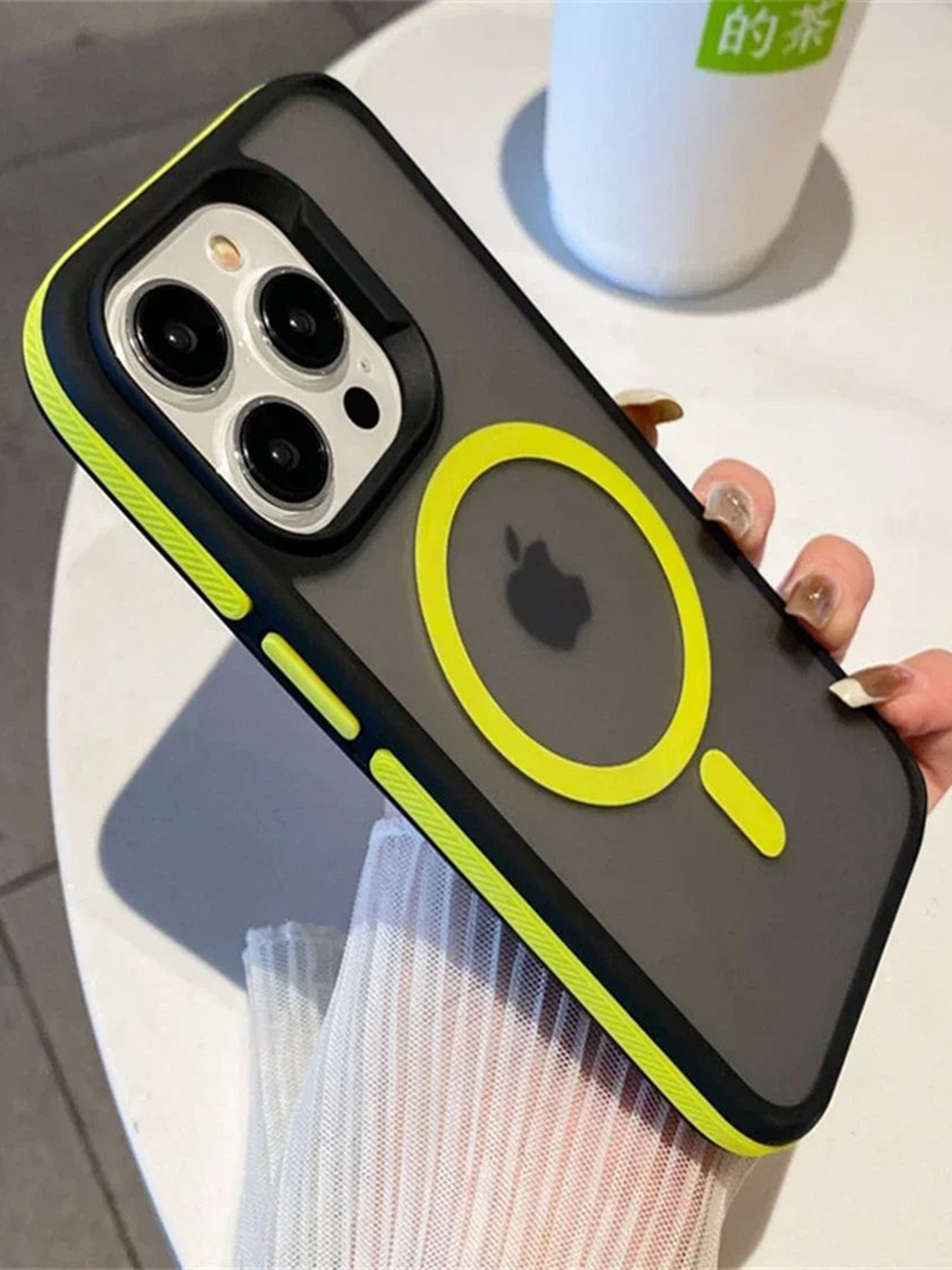 

Luxury Kase Solid iPhone 13 Pro Back Case, Fluorescent green