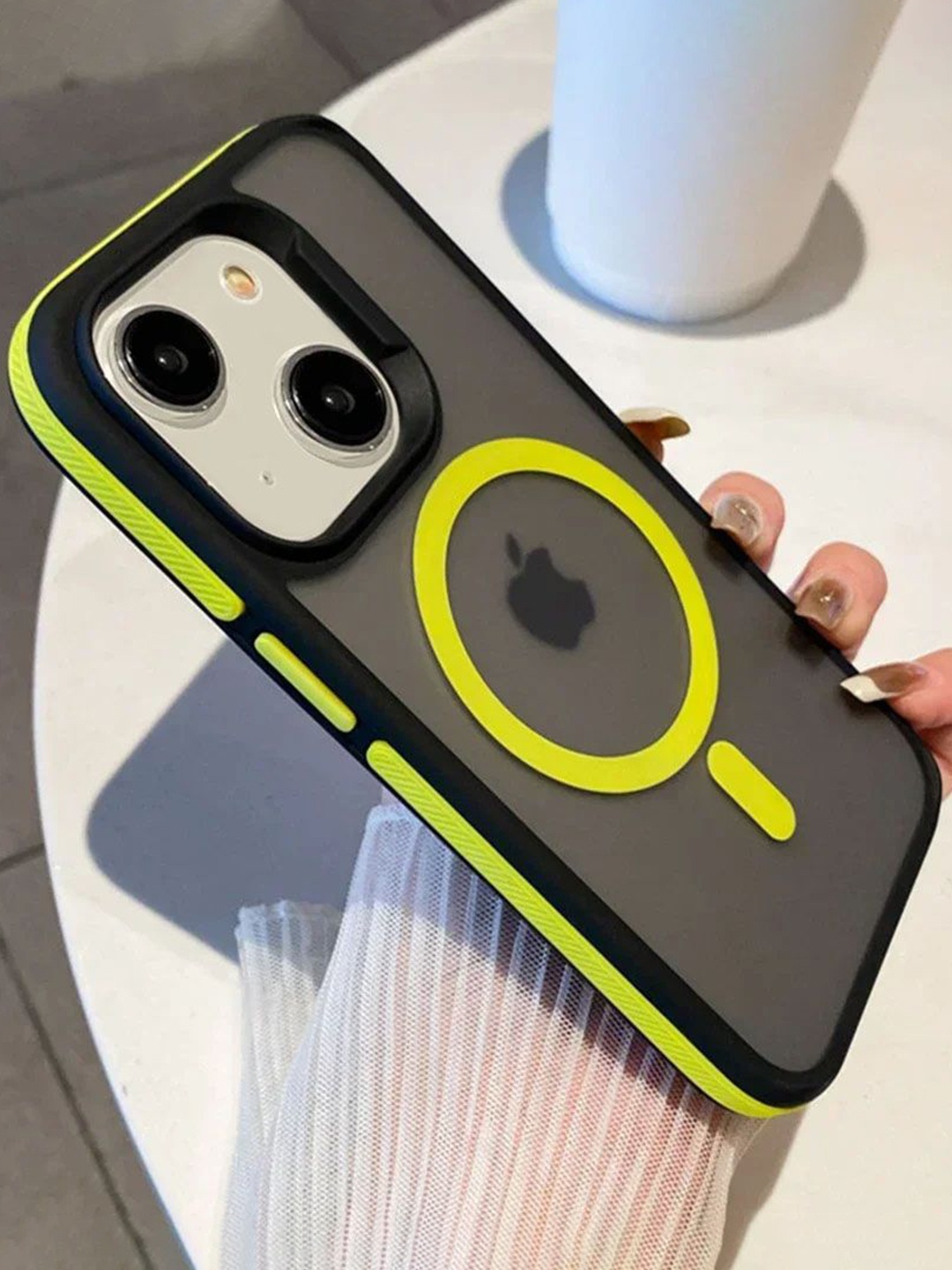 

Luxury Kase Solid iPhone 14 Back Case, Lime green