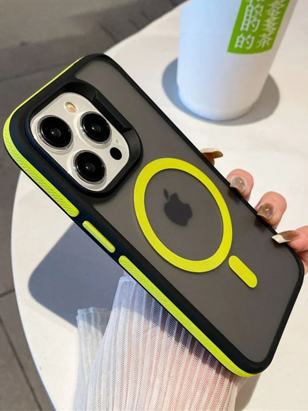 

Luxury Kase LK168 Solid iPhone 15 Pro Max Shockproof Mag-Safe Back Case, Transparent