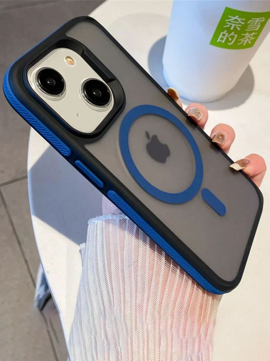 

Luxury Kase Solid iPhone 14 Back Case, Blue