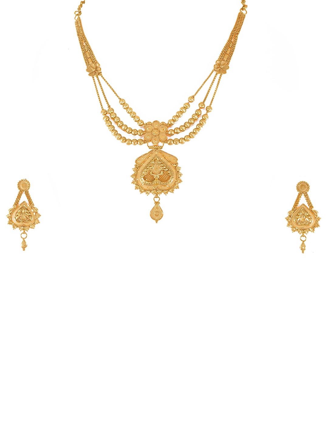 

GOLD CASH Set of 3 Gold-Plated Necklace & Earrings