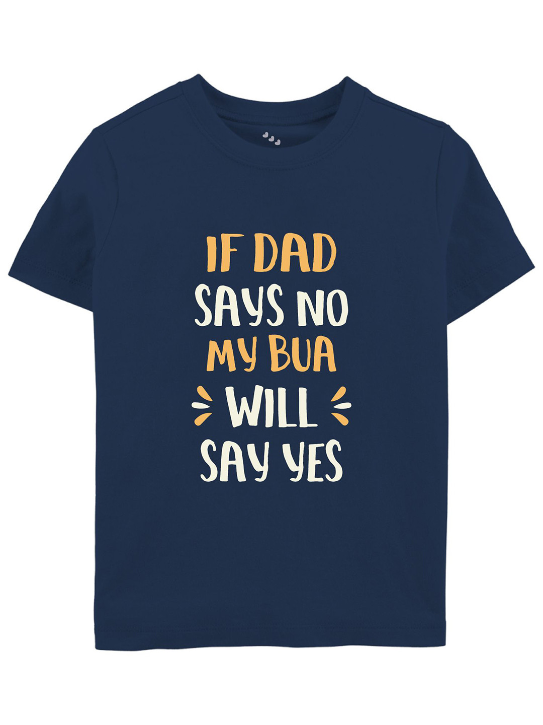 

Zeezeezoo Unisex Kids Typography Printed Round Neck Cotton T-shirt, Navy blue
