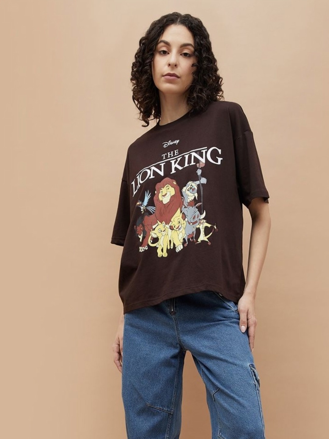 

Ginger by Lifestyle Women Lion King Printed T Shirt, Brown