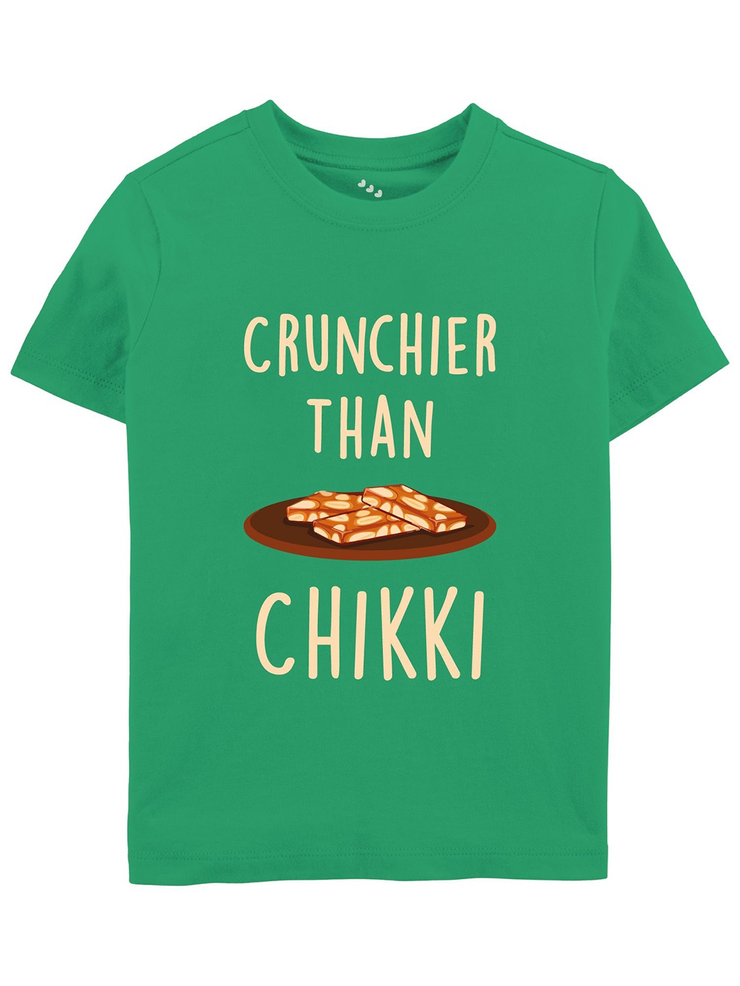 

Zeezeezoo Unisex Kids Typography Printed Round Neck Cotton T-shirt, Green