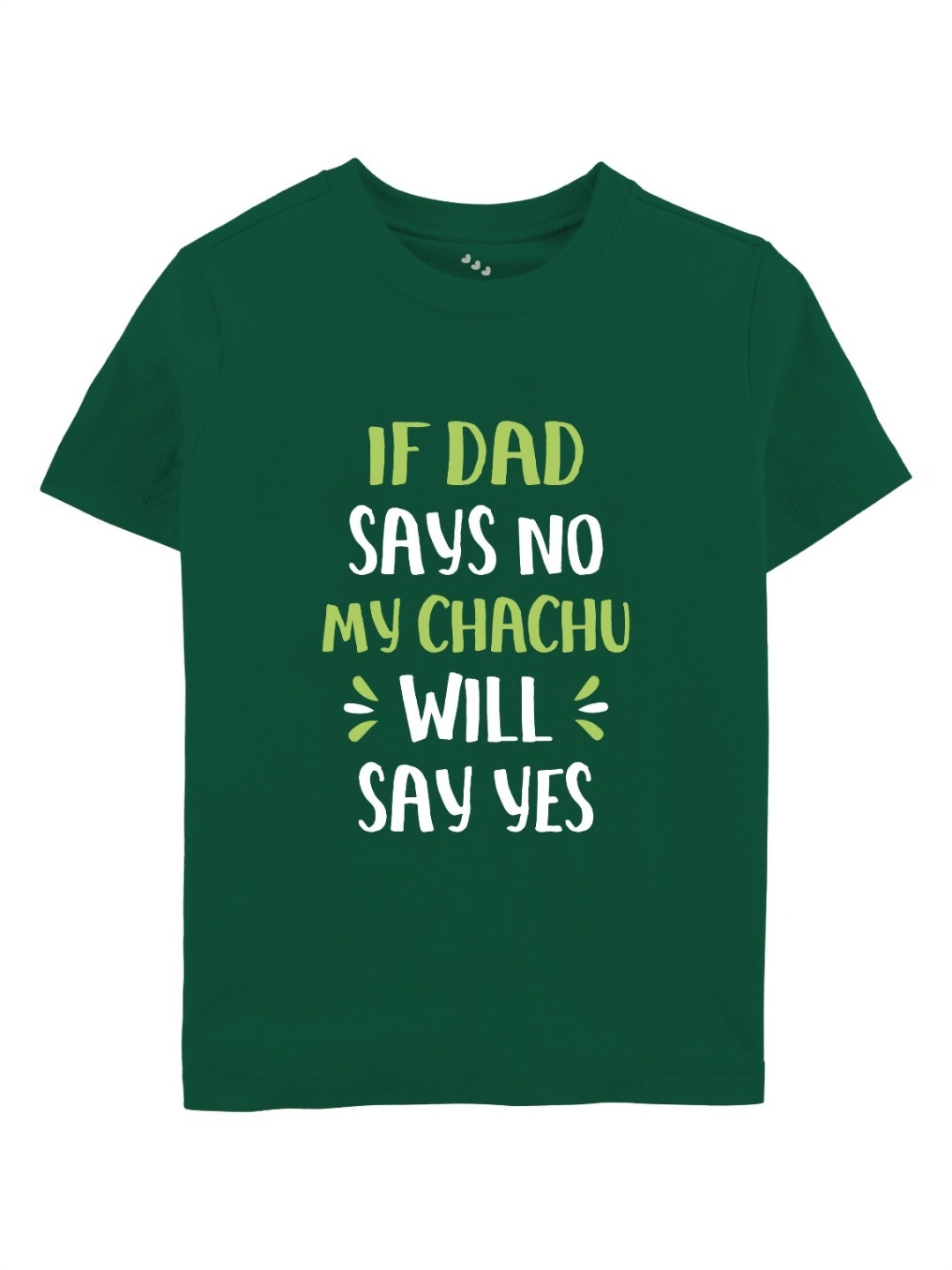 

Zeezeezoo Unisex Kids Typography Printed Round Neck Cotton T-shirt, Green