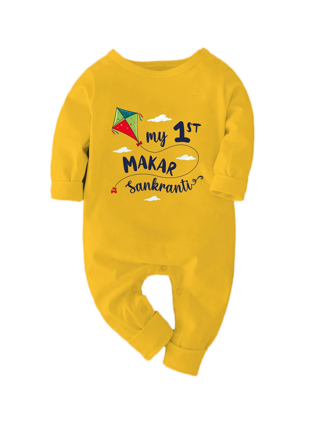

Zeezeezoo Infants KIds Printed Pure Cotton Rompers, Yellow