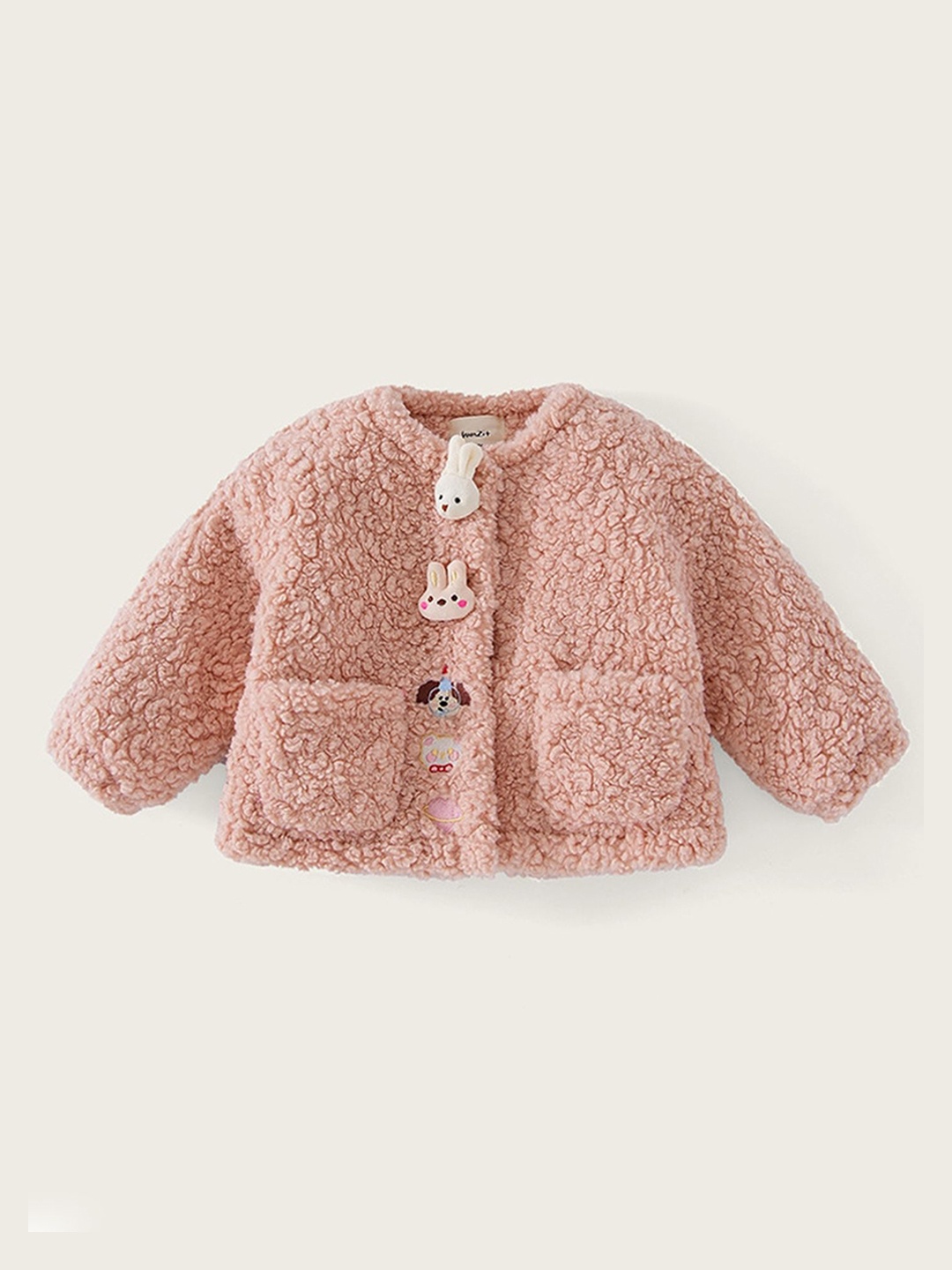 

LULU & SKY Girls Solid Round Neck Sweaters, Pink