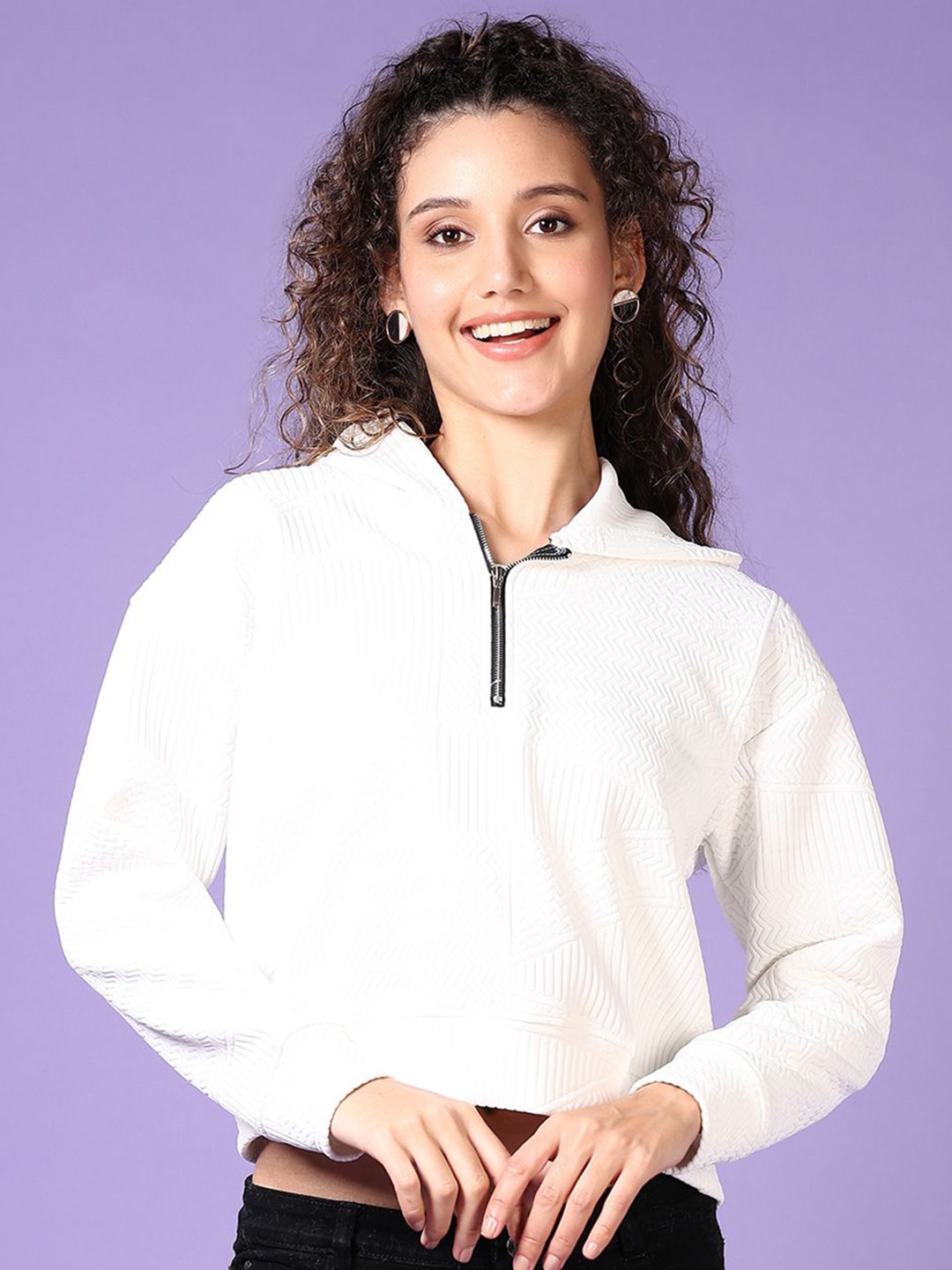 

V-Mart Women Hooded Sweatshirt, White