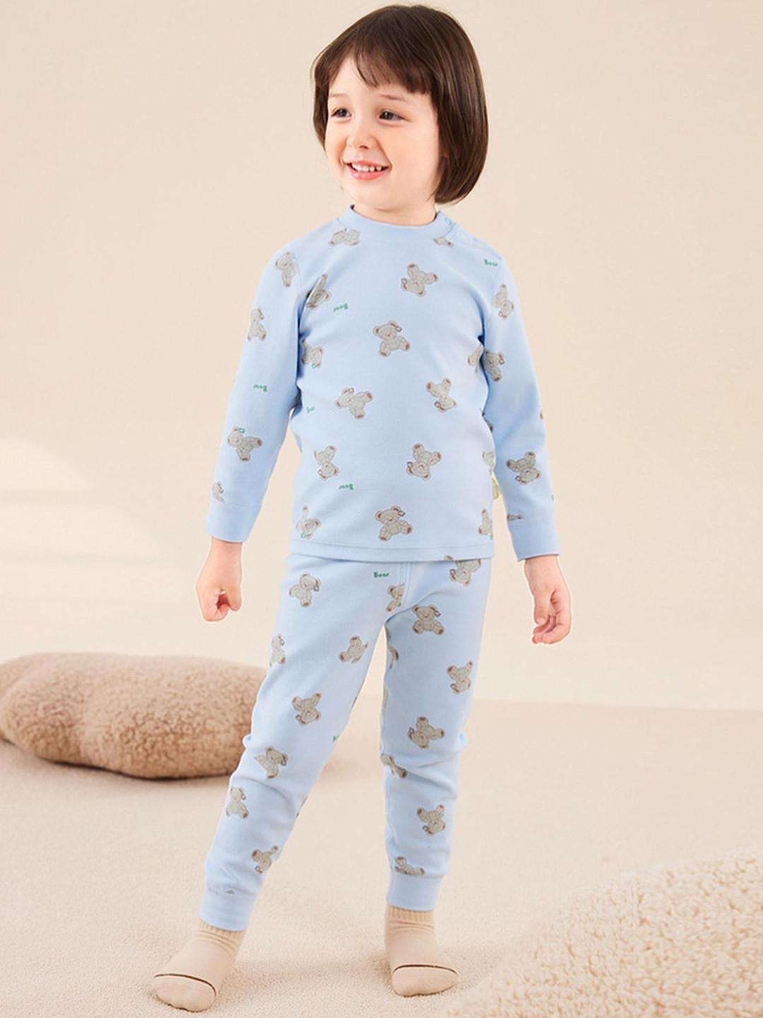 

LULU & SKY Kids Printed Winter Night suit, Blue