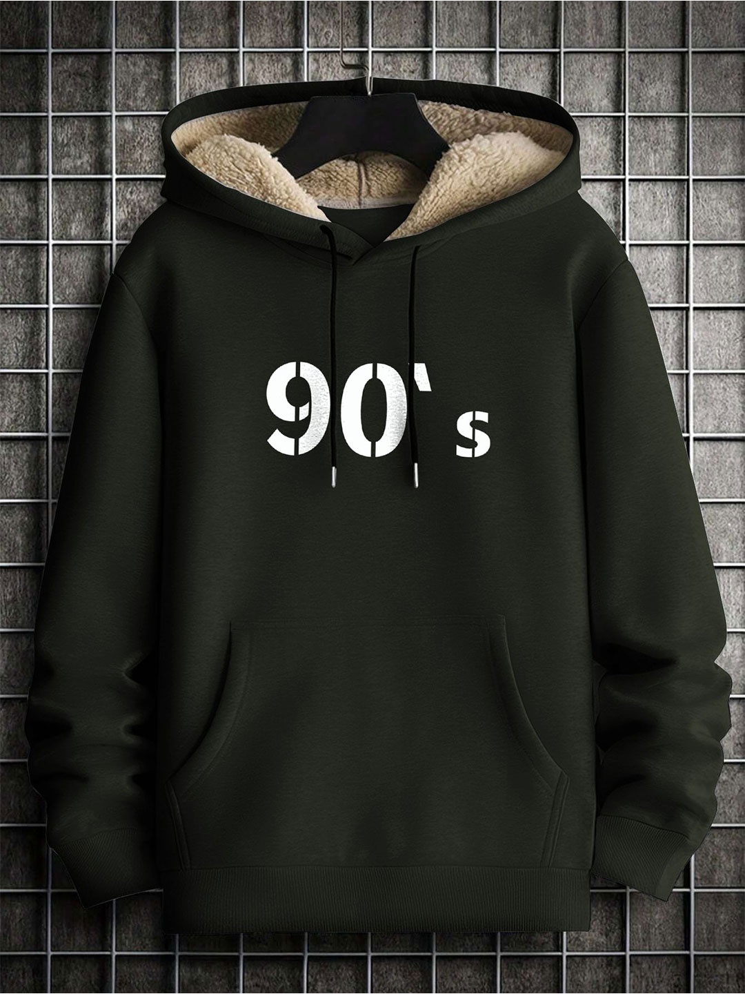 TOGS & TERRE Women Typography Printed Hooded Sweatshirt, Green