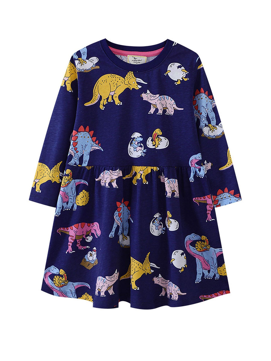 

LULU & SKY Girls Pure Cotton Printed Nightdress, Blue