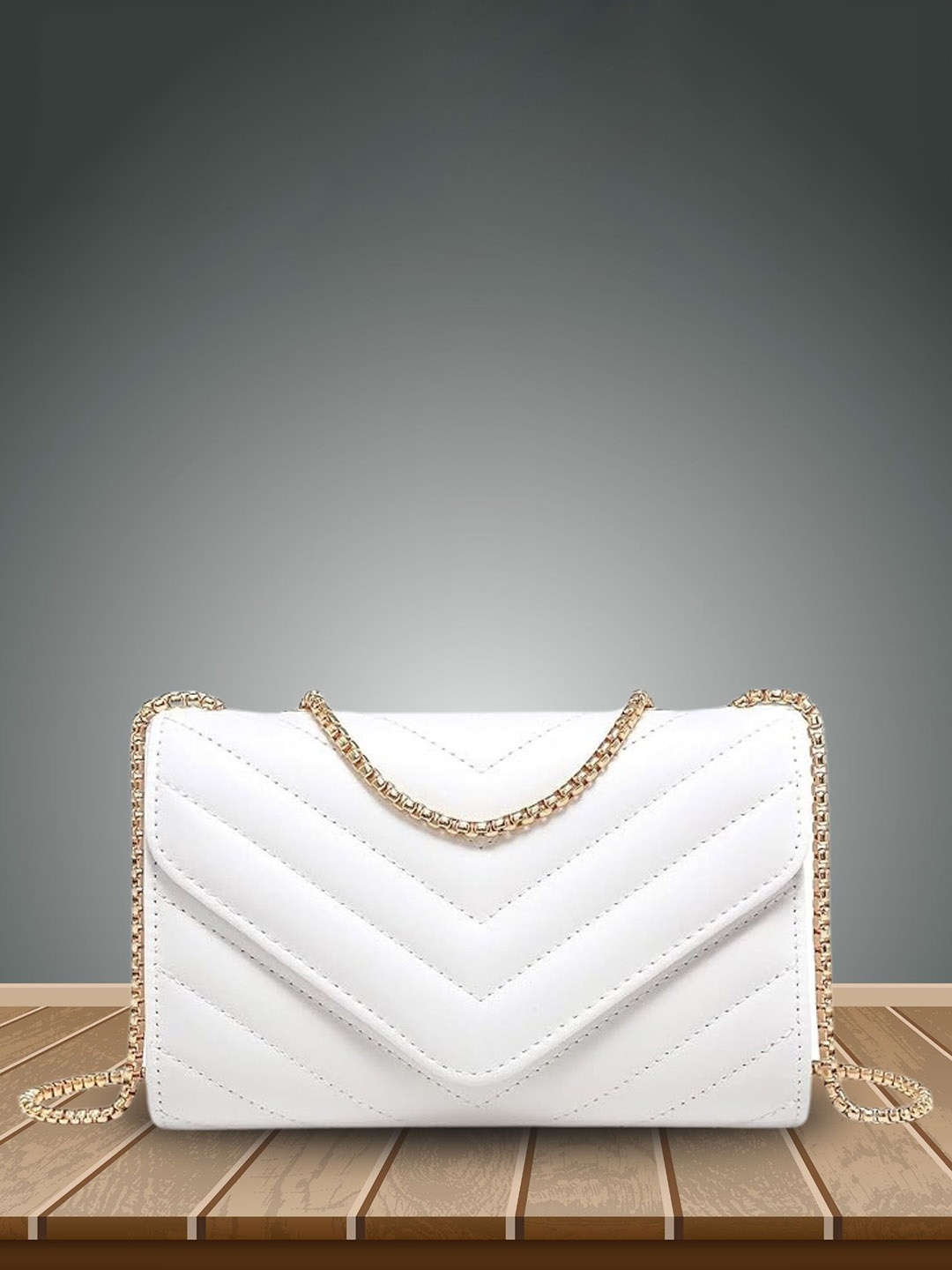 

LIKE STYLE Women Striped Crossbody Sling Bag, White