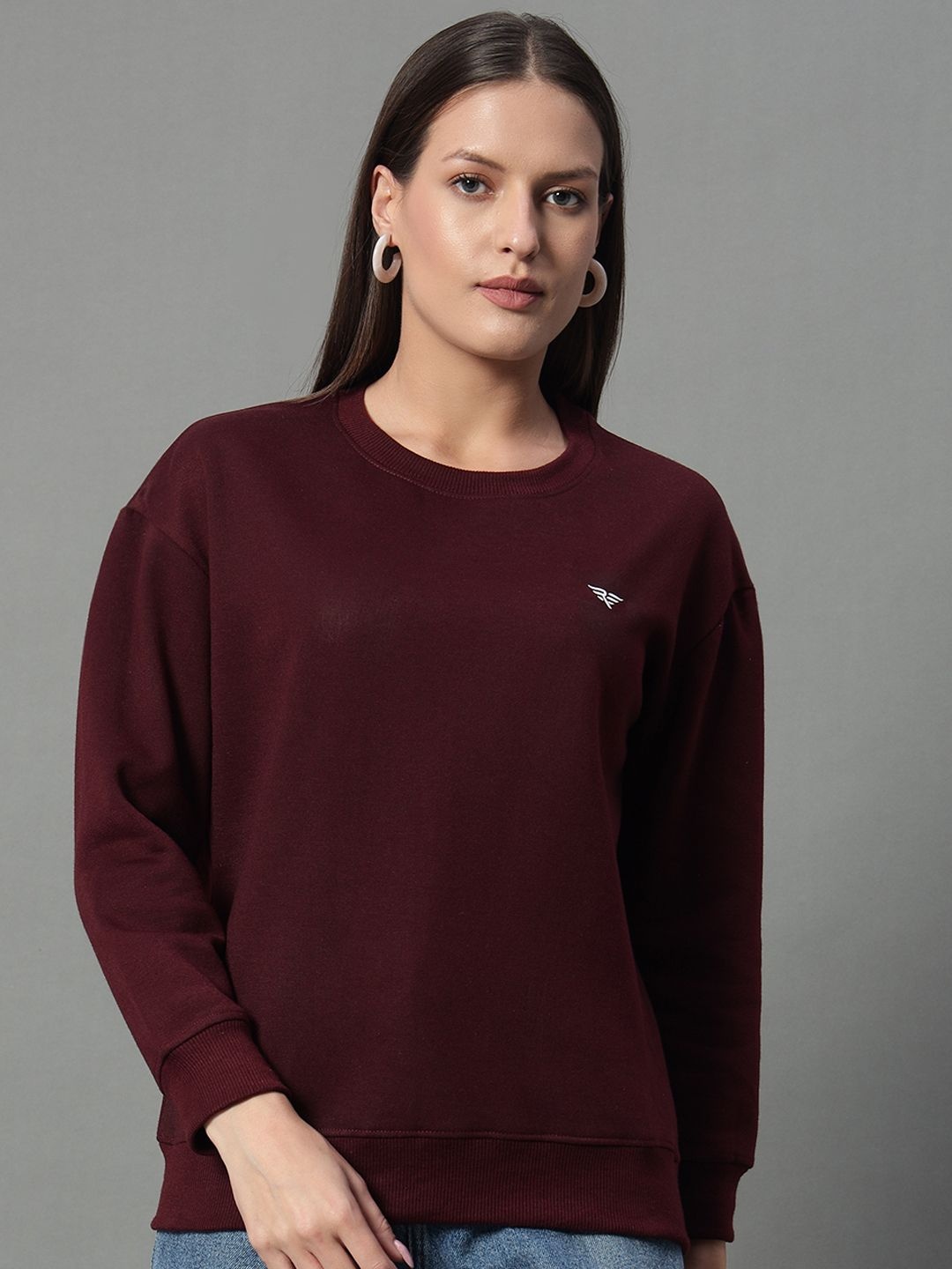 

RISS Women Pullover Sweatshirt, Maroon