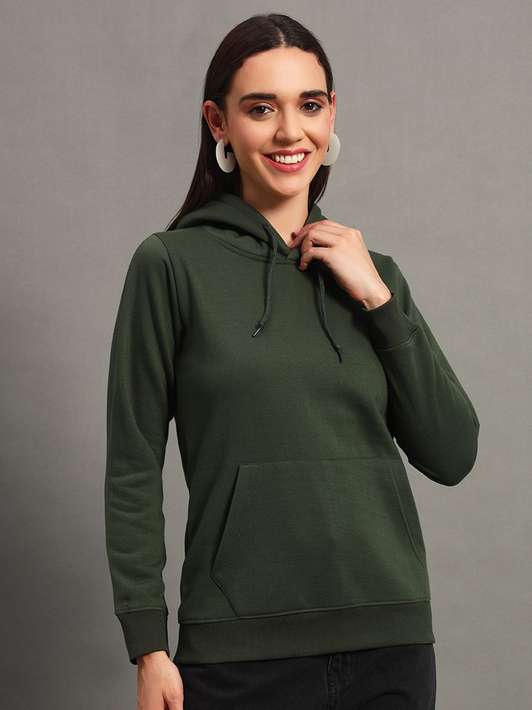 RISS Women Hooded Sweatshirt, Olive