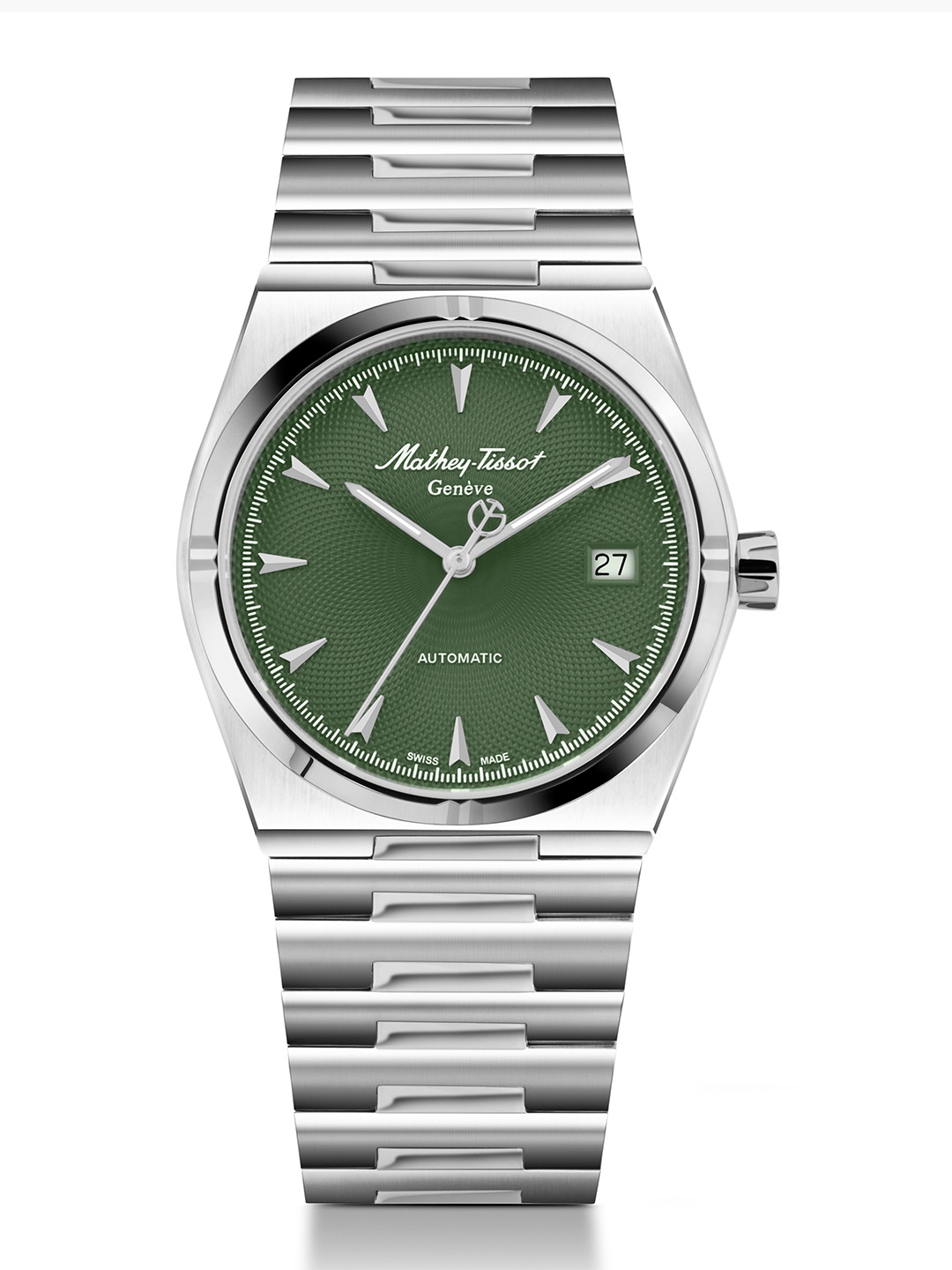 

Mathey-Tissot Swiss Made Zeus Green Dial Automatic Watch For Men - H118ATV, Silver