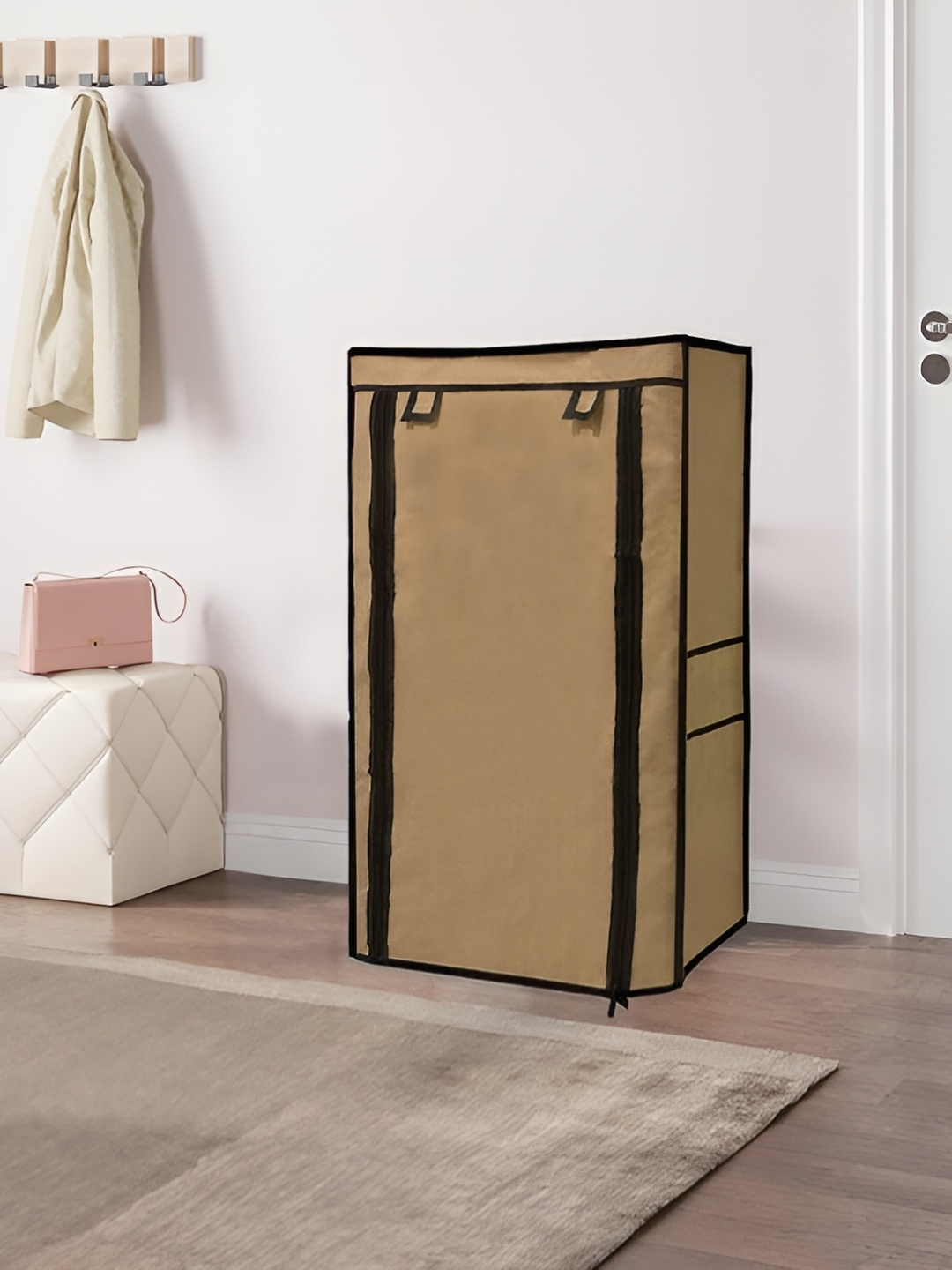 

Rmerchants Brown Six Layer Water Resistant Shoe Rack Cover, Beige