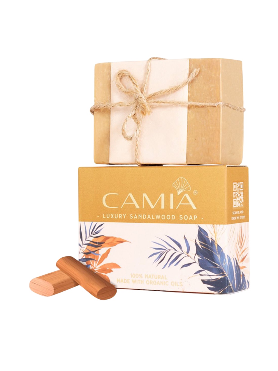 

CAMIA PlugNPlay Organic Sandalwood Soap With Castor & Olive Oil - 125 g, Brown
