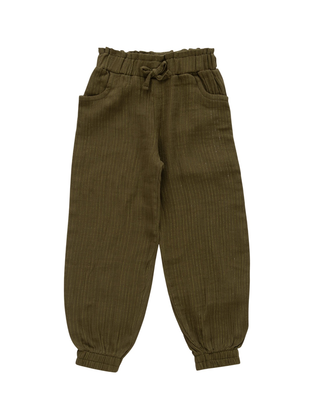 

JusCubs Girls Cotton Mid Rise Joggers, Olive