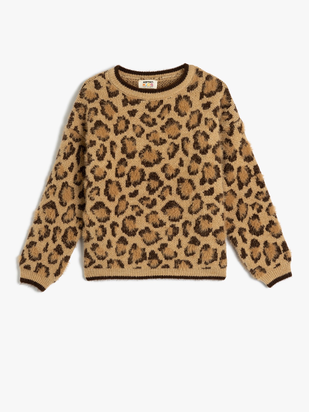 

Koton Girls Animal Printed Pullover Sweater, Brown