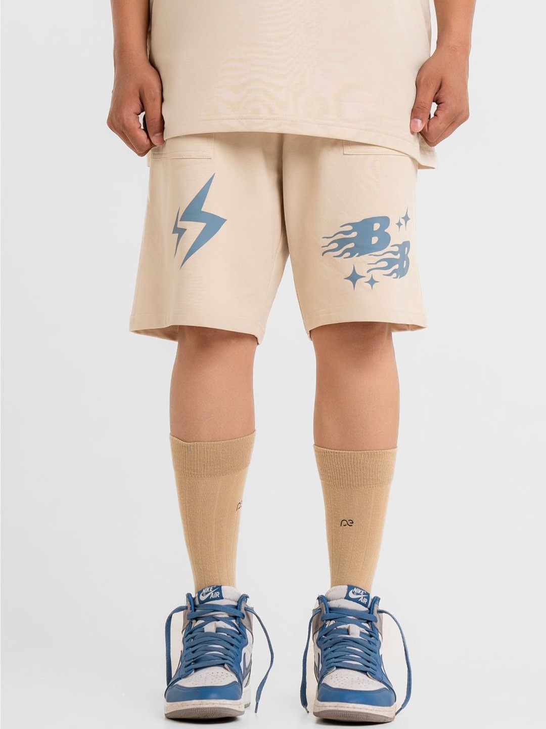 

Bad and Boujee Unisex Relaxed Fit Cotton Regular Shorts, Beige