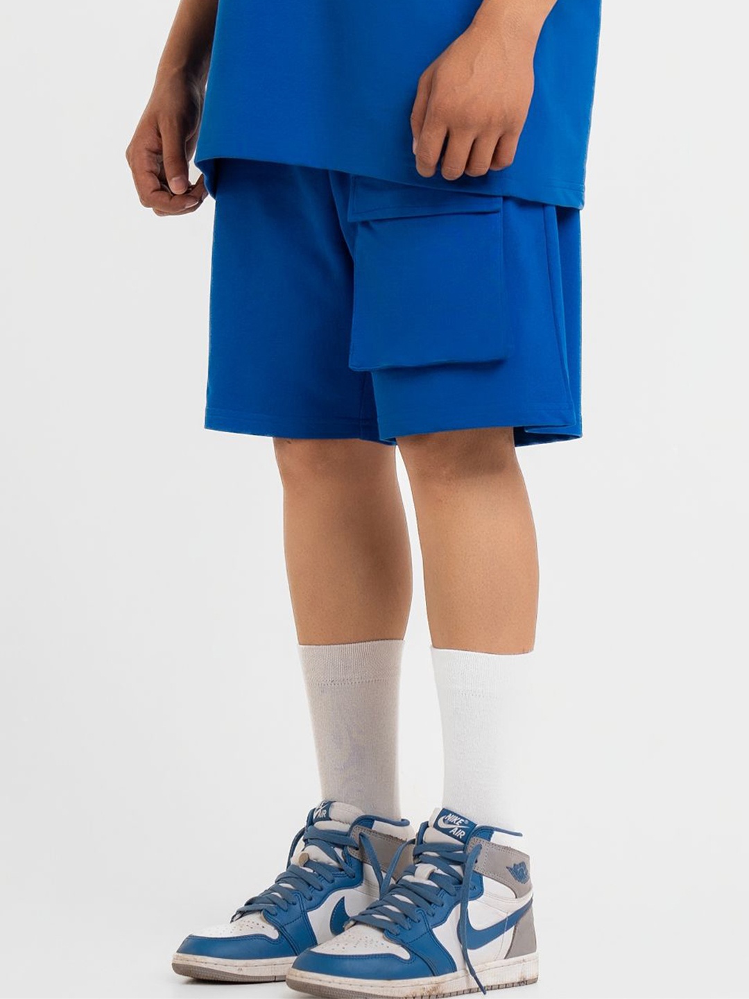 

Bad and Boujee Men Mid-Rise Cotton Shorts, Blue