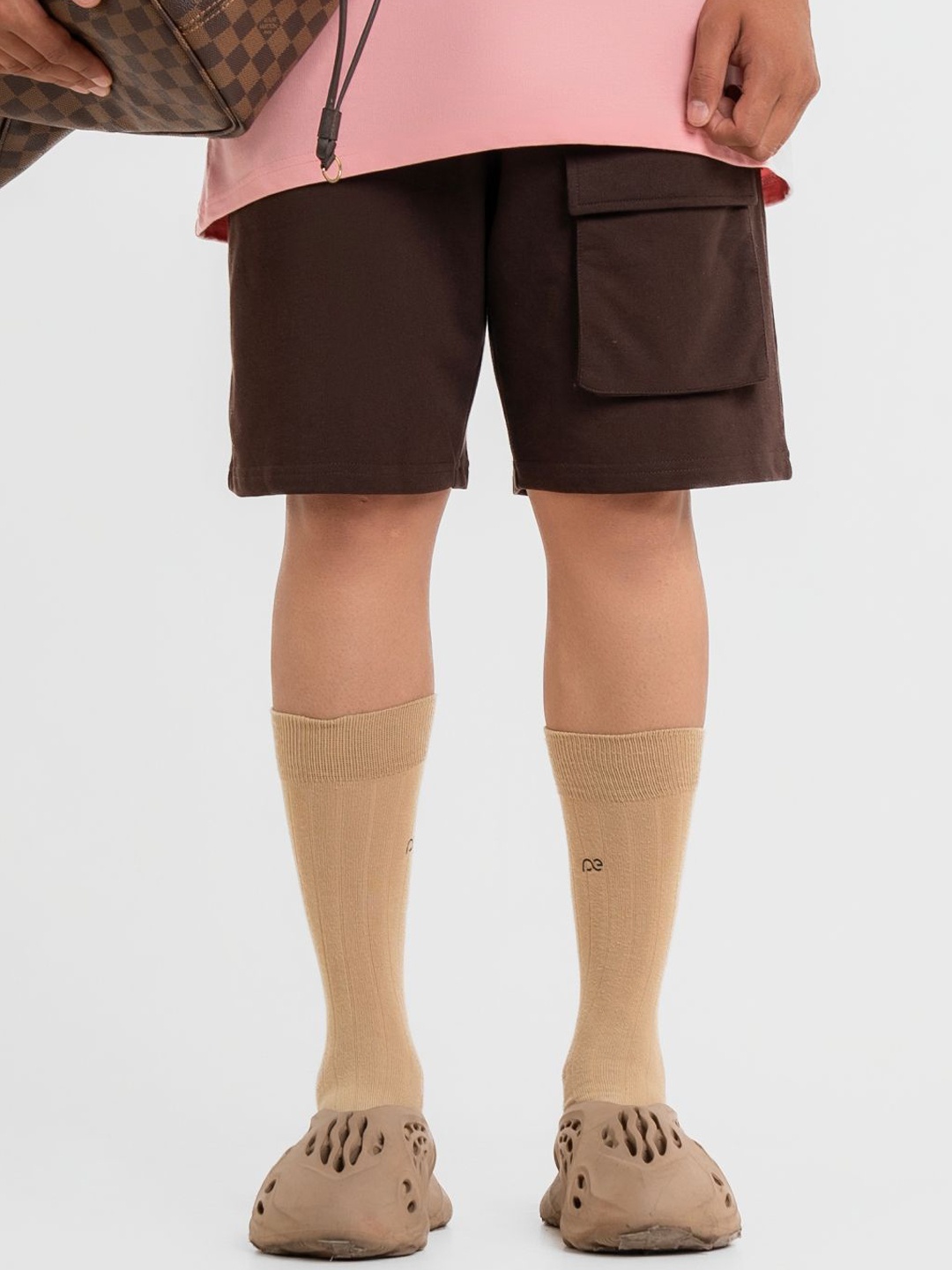 

Bad and Boujee Unisex Relaxed Fit Cotton Cargo Shorts, Brown
