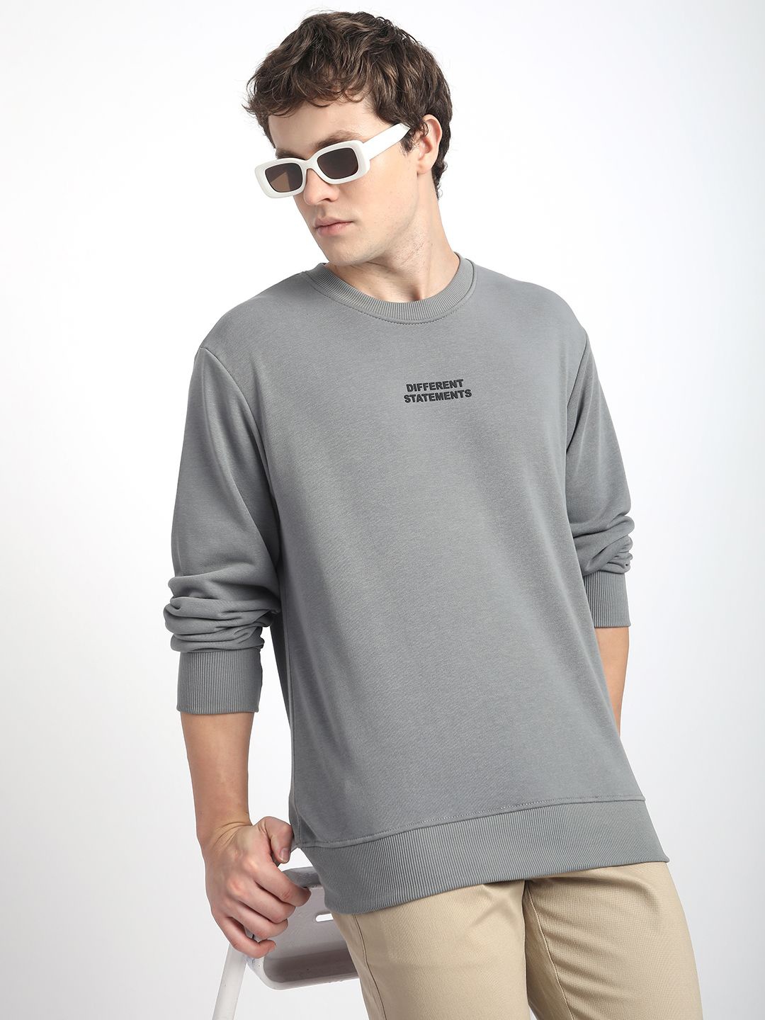 

R&B Men Pullover Sweatshirt, Grey