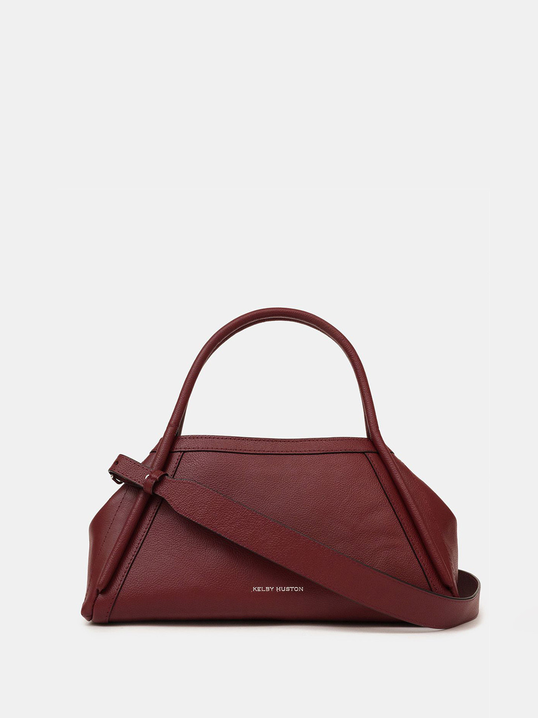 

KELBY HUSTON Women Solid Structured Leather Handheld Bag, Maroon