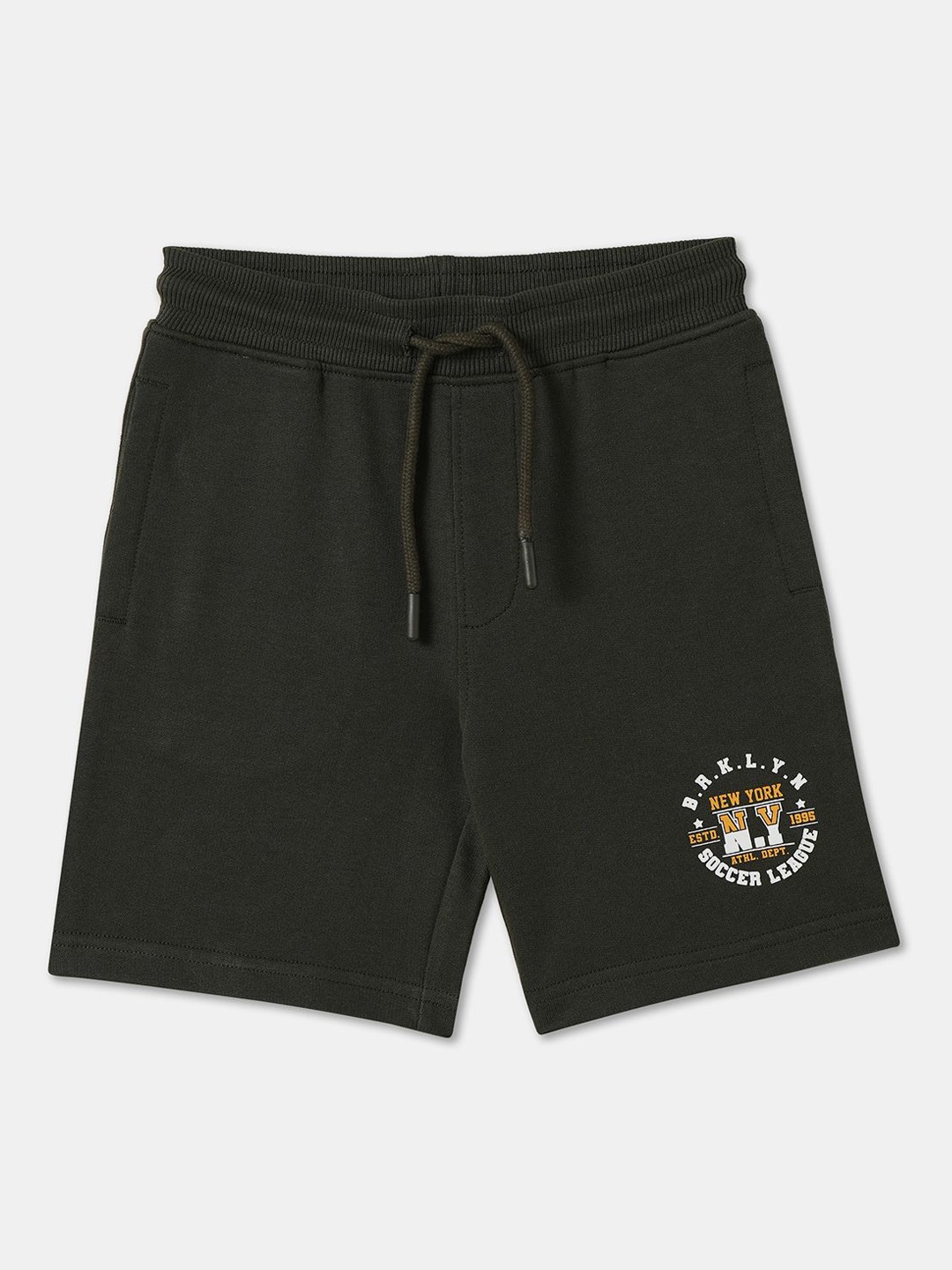 

R&B Boys Cotton Regular Fit Shorts, Black