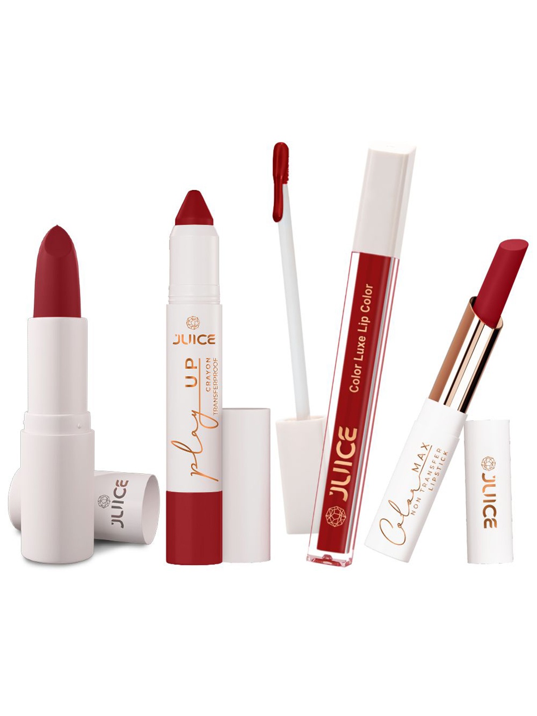 

JUICE Set Of 4 Play Up Color Luxe Color Max Lipstick- 11.8 g - M04- MCR09 -M09- M21, Red