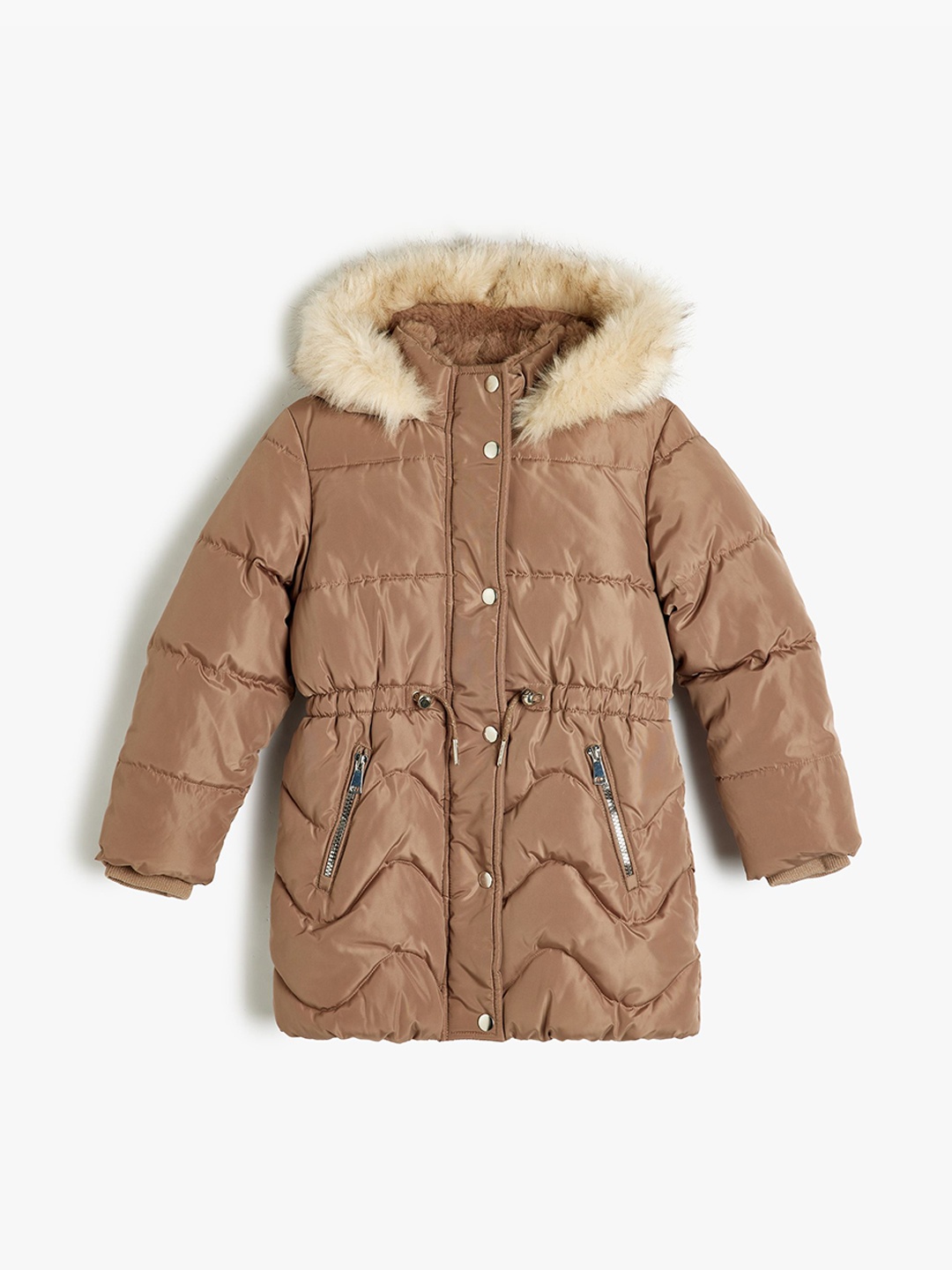 

Koton Girls Longline Parka Jacket, Beige