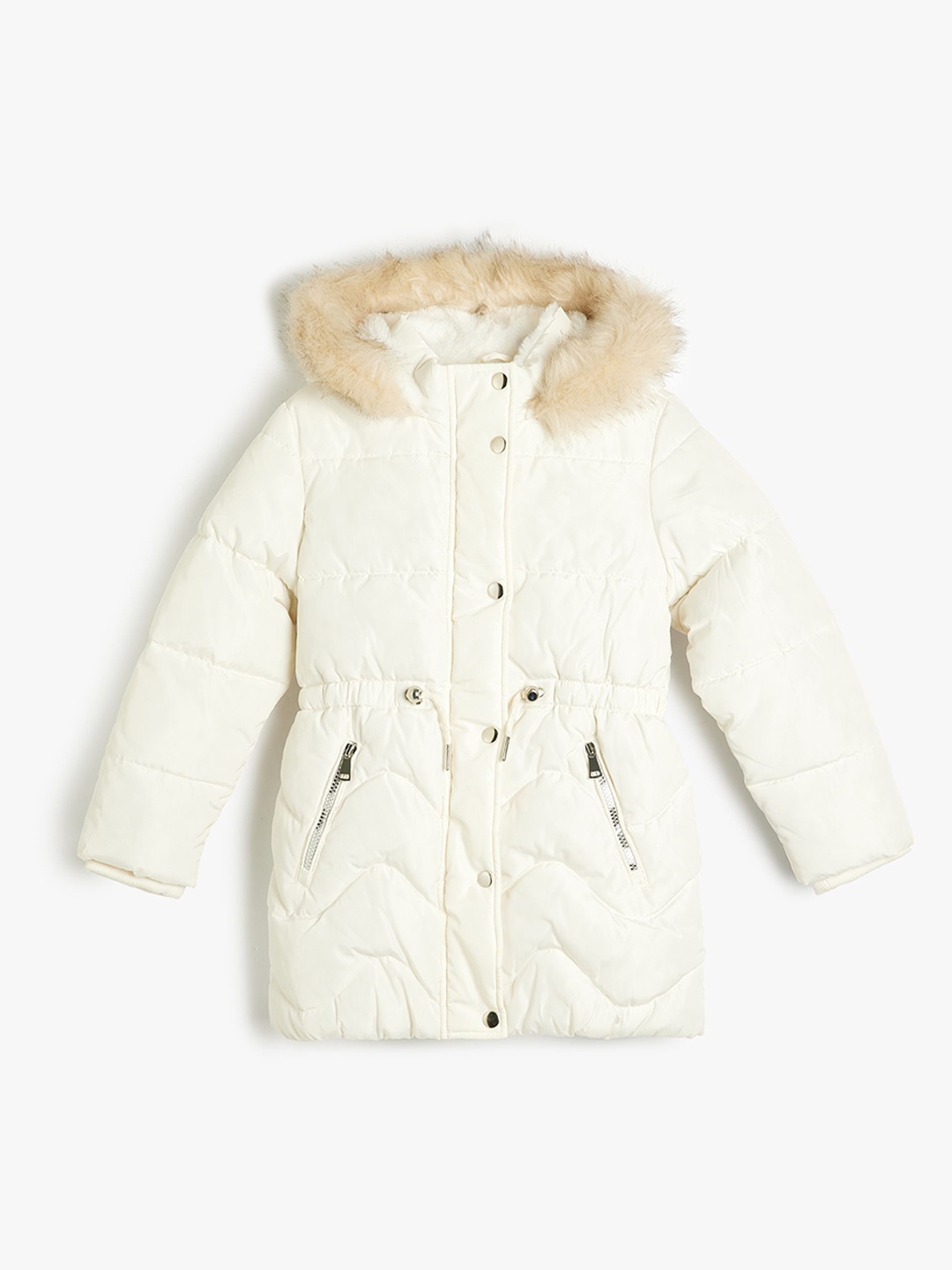 

Koton Girls Longline Parka Jacket, White